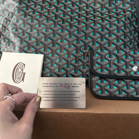 SOLD Goyard Saint Louis LEOplaine Claire Voie Teal Blue reversible t - Picture 5 of 14